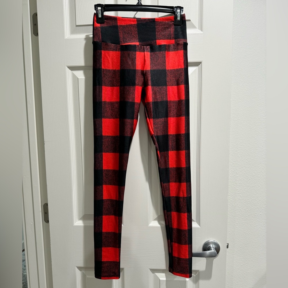 Goldsheep Red Buffalo Plaid Leggings